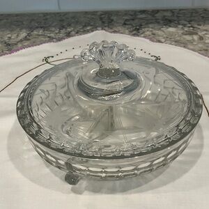 Elegant Clear Glass Candy Dish